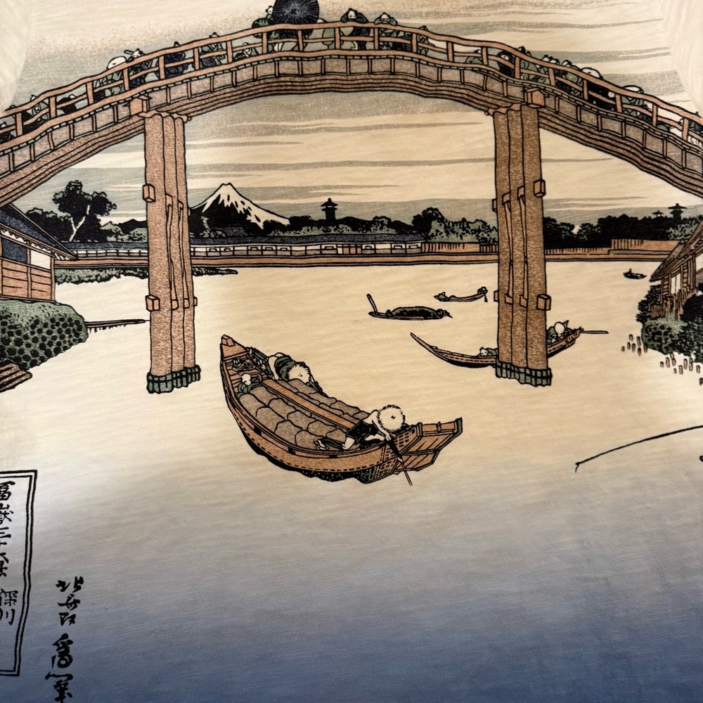 UNIQLO UT Hokusai Blue T-Shirt Large - Picture 2 of 8